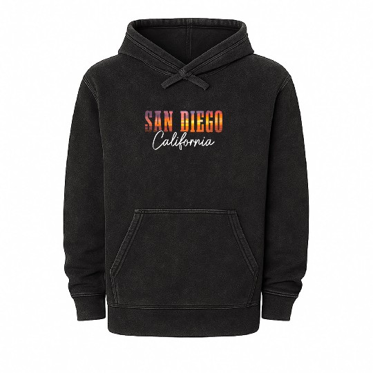 San Diego California Vintage Souvenir Mineral Wash Hoodies