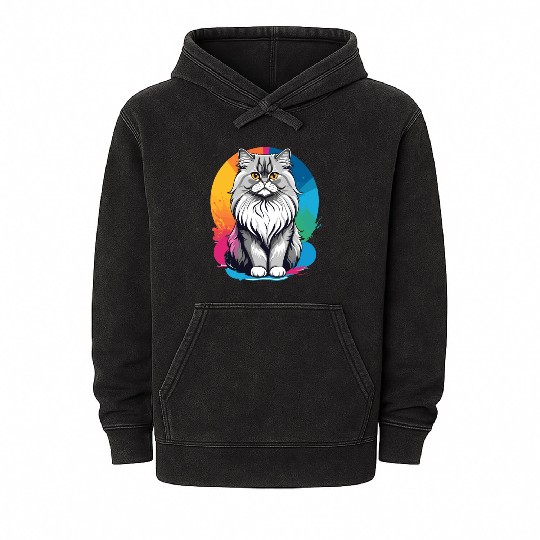 Persian Cat Mineral Wash Hoodies
