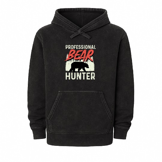 Professional Bear Hunter Hunter Gift Mineral Wash Hoodies
