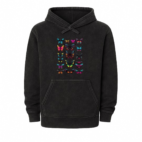 Beautiful butterfly collection Mineral Wash Hoodies