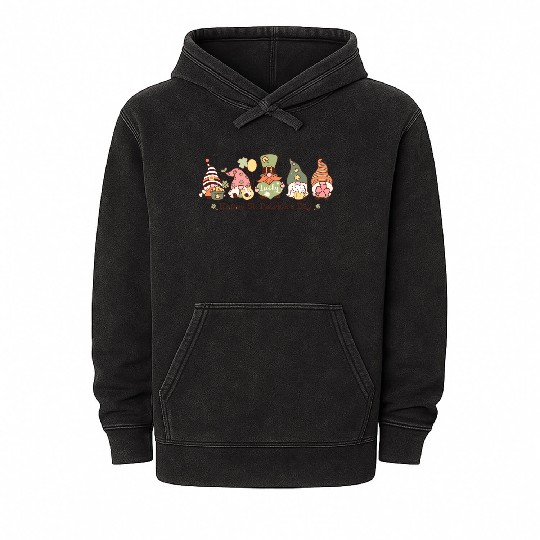 Happy St. Patrick's Day Gnomes Mineral Wash Hoodies
