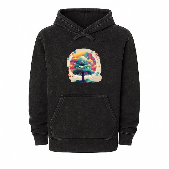 Stay positive Mineral Wash Hoodies
