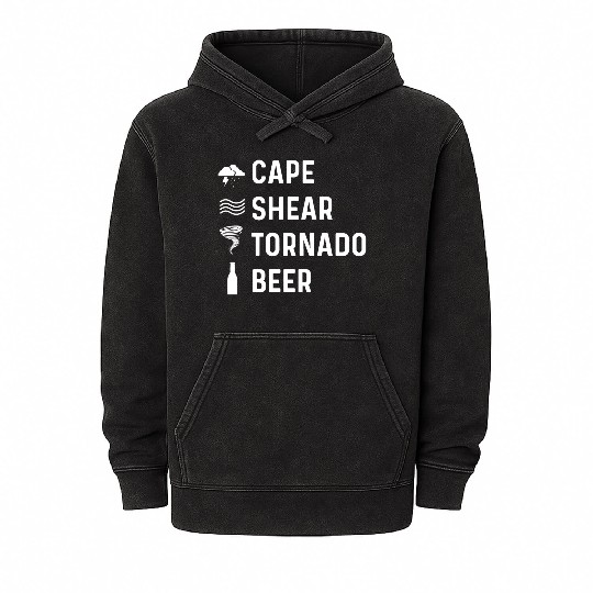 Cape Shear Tornado Forecaster Gift Mineral Wash Hoodies