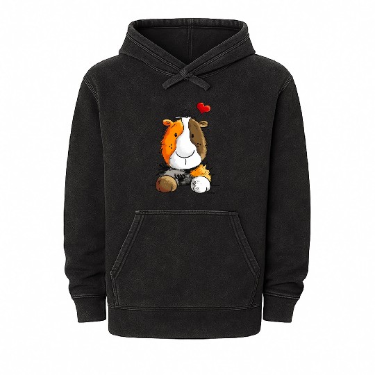 Happy Rosettes Guinea Pig Gift For Rodent Friends Mineral Wash Hoodies