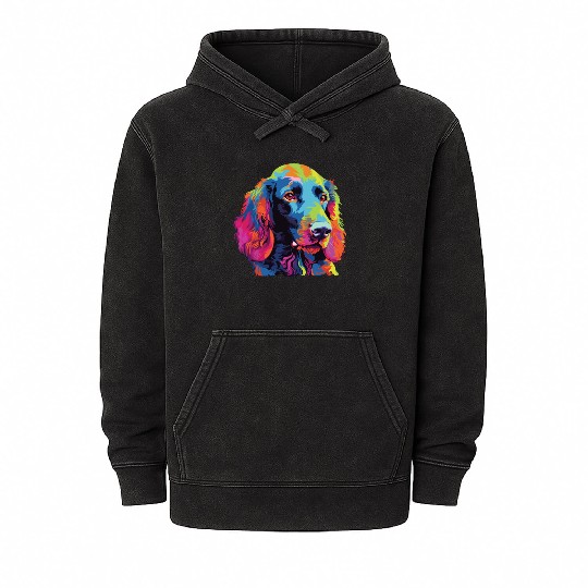 Watercolor Colorful Irish Water Water Spaniel Mineral Wash Hoodies