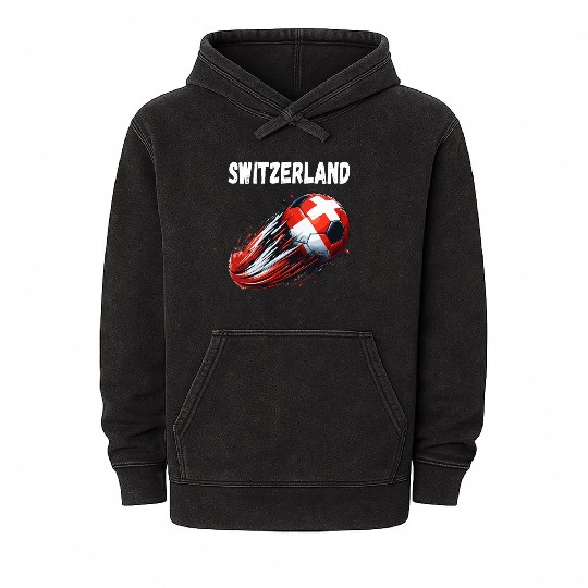 Switzerland Footballgraphic illustrationsoccer mot Mineral Wash Hoodies