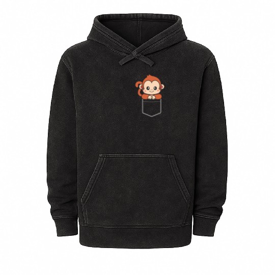 Monkey in a Pocket Mineral Wash Hoodies