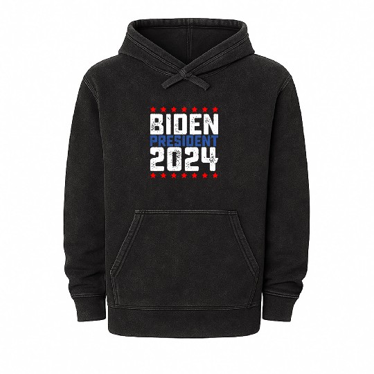 Biden President 2024 USA Presidential Election Mineral Wash Hoodies