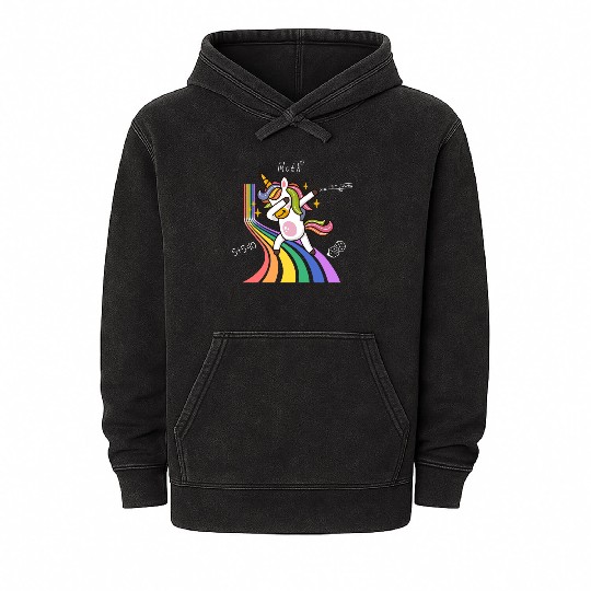Funny Unicorn Number Day Costume Math Numbers Mineral Wash Hoodies