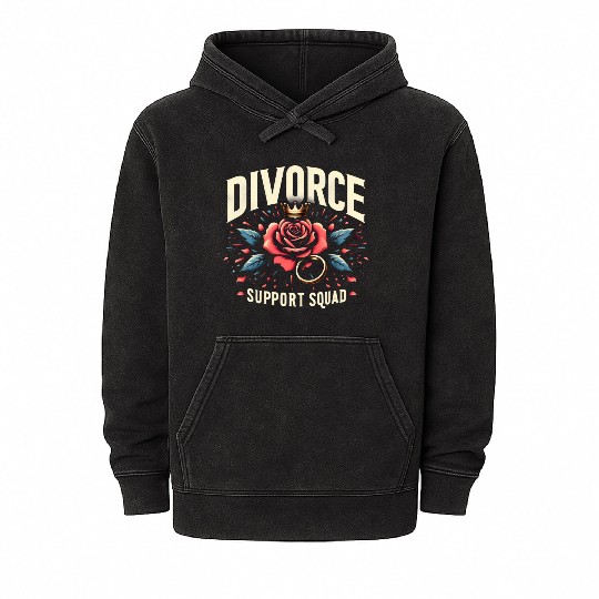 Divorce Support Squad Matching Friends Family Rose Mineral Wash Hoodies