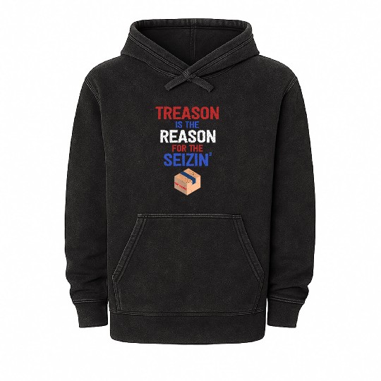 Treason is the Reason for the Seizin FBI Raid Mineral Wash Hoodies