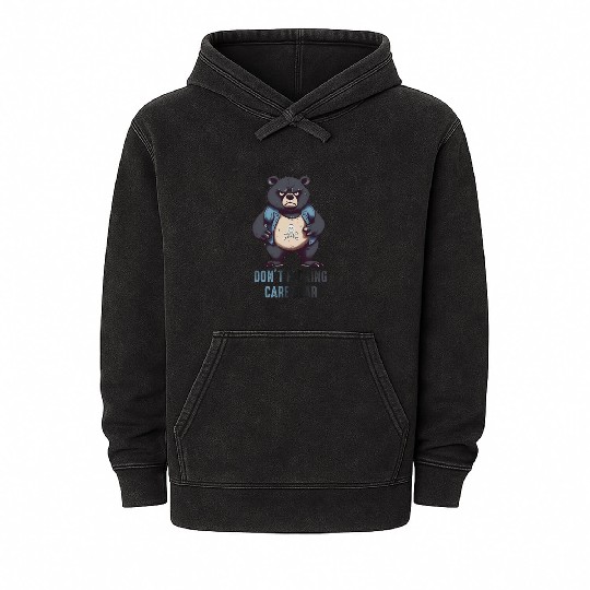 Don't F*cking Care Bear Mineral Wash Hoodies