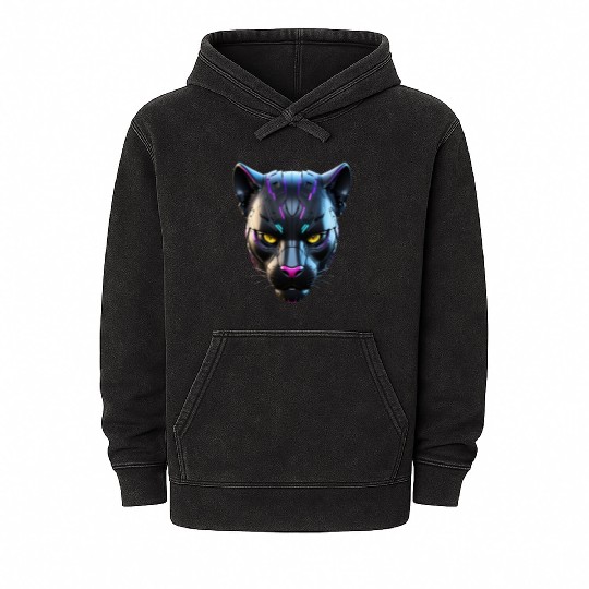 Robot Black Panther Mineral Wash Hoodies