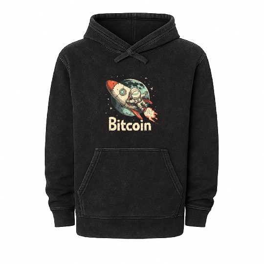 Pi day 3.14 Crypto Bitcoin Rocket Astronaut To Mineral Wash Hoodies