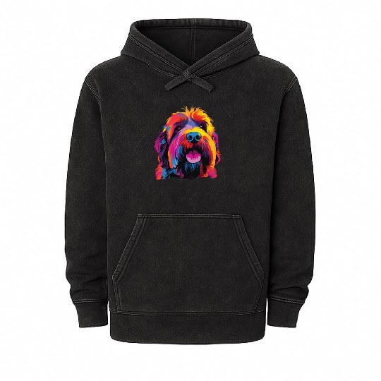 Colorful Russian Black Terrier Mineral Wash Hoodies