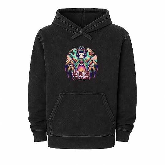 Jorogumo: Japanese Spider Devil Mineral Wash Hoodies