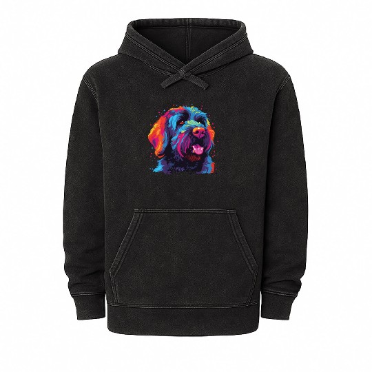 Colorful Russian Black Terrier Mineral Wash Hoodies