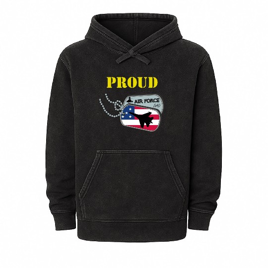 Proud Air Force Dad Mineral Wash Hoodies