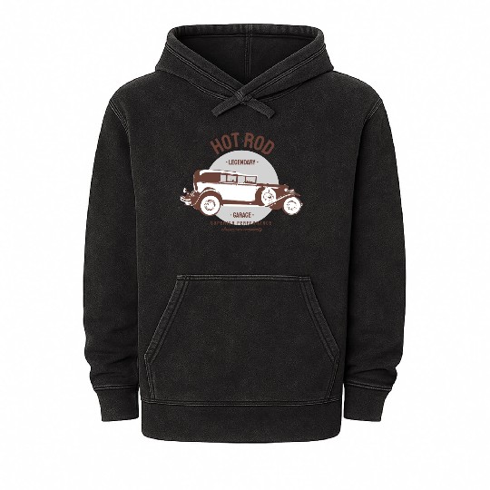 Hot rod legendary, classic car Mineral Wash Hoodies