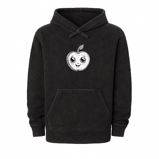 Sweet Kawaii Apple For Fruit Lovers Mineral Wash Hoodies