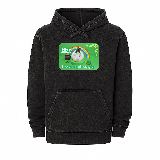 Irish I was a guinea pig Mineral Wash Hoodies