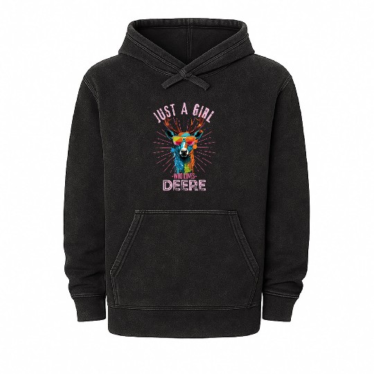 Colorful Dee with sunglasses Mineral Wash Hoodies