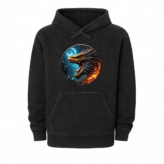Dragon Coin Mineral Wash Hoodies