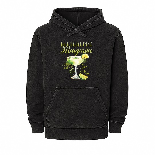 Blutgruppe Margarita Tequila Stag Party Mineral Wash Hoodies