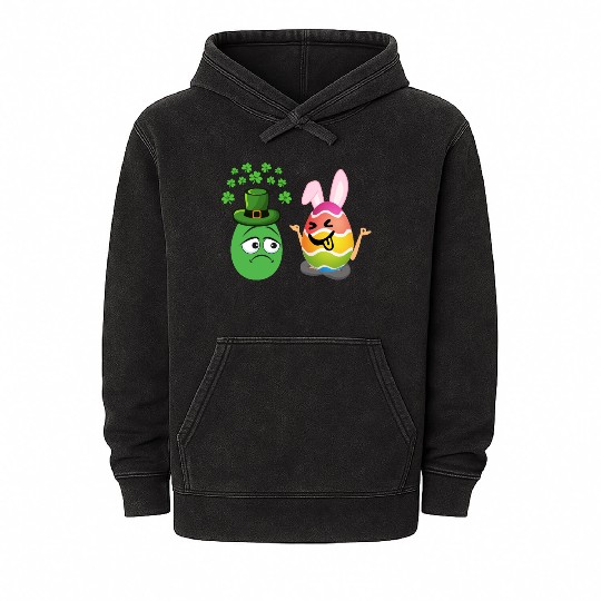 Easter Meets St. Patrick's A Festive Holiday Fusio Mineral Wash Hoodies
