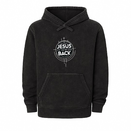 Jesus Has My Back 19 Mineral Wash Hoodies