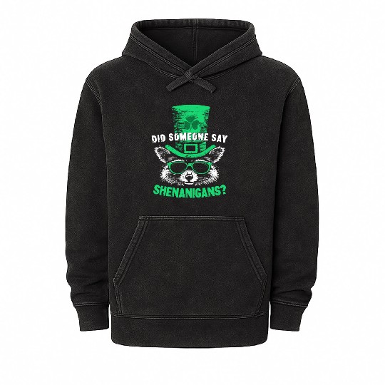 Did Someone Say Shenanigans? Cute Raccoon Mineral Wash Hoodies
