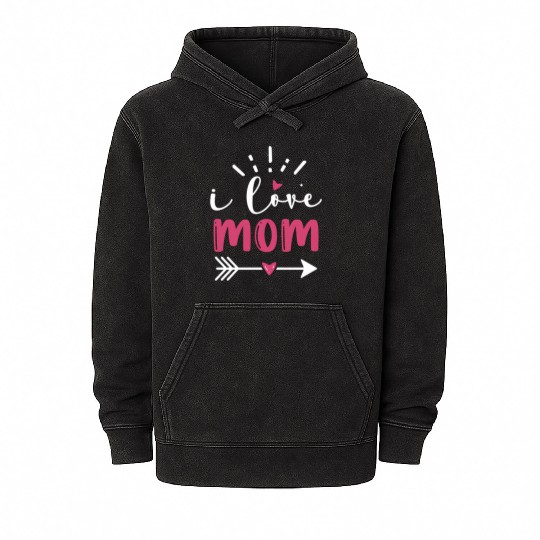 I LOVE MOM Mineral Wash Hoodies