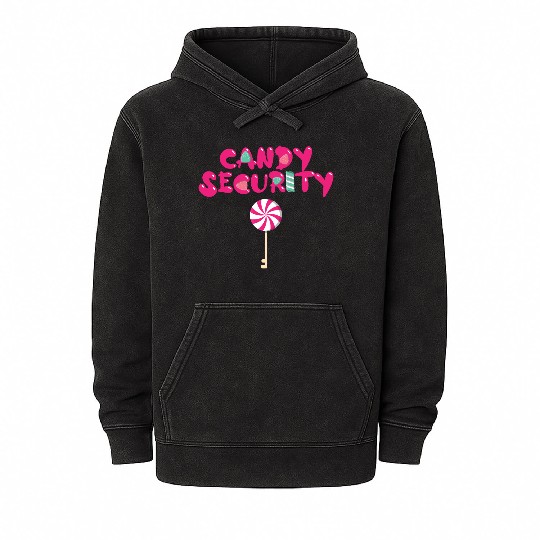 Candy Security Mom Dad Matching Birthday Costume Mineral Wash Hoodies