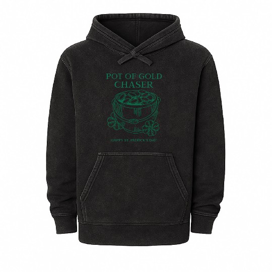 Pot of Gold Chaser Happy St. Patrick's Day! Mineral Wash Hoodies