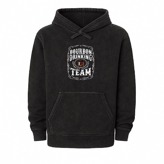 Bourbon Drinking Team Whiskey Alcoholic Beverage Mineral Wash Hoodies