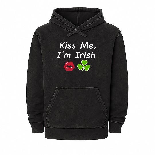 St Patricks Kiss Me I'm Irish Trendy Baby Mineral Wash Hoodies, Y2k