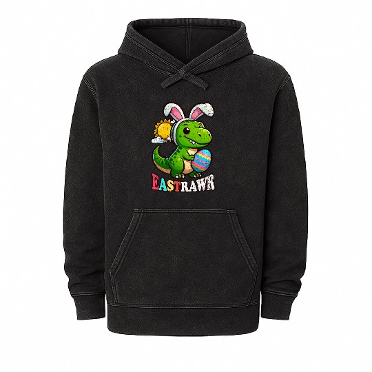 EASTRAWR DINOSAUR EASTER Mineral Wash Hoodies