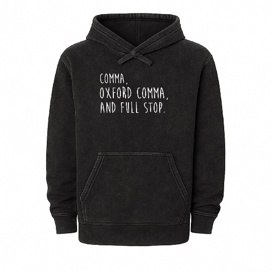 Comm Oxford comma For grammar students & teachers Mineral Wash Hoodies