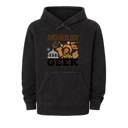 Archaeology Geek Mineral Wash Hoodies