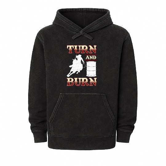 Barrel Racing Turn And Burn Mineral Wash Hoodies