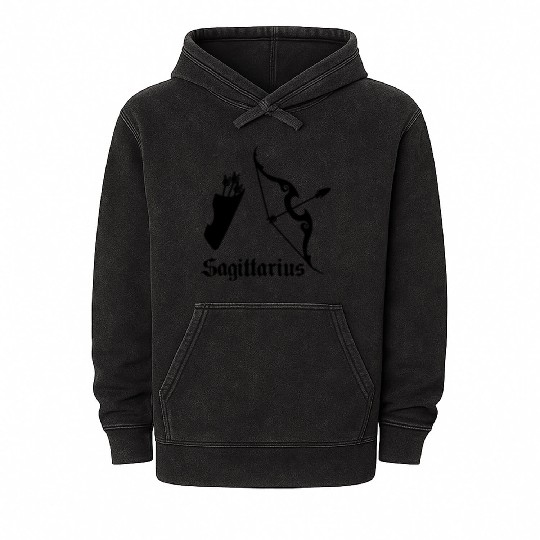 Sagittarius bow and arrow Mineral Wash Hoodies