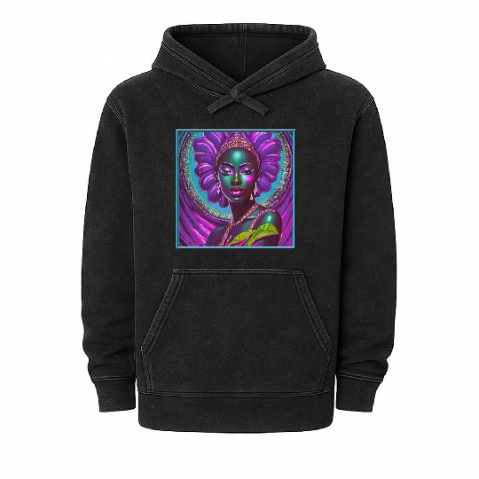 African Goddess Violet Nurturing Me - 1 Mineral Wash Hoodies
