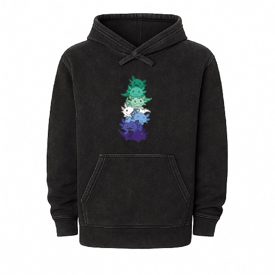 Gay Flag Gay Pride Lgbtq Axolotl Mineral Wash Hoodies