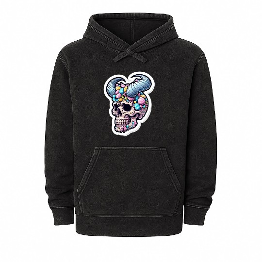 Sweet Reverence: Easter Sugar Skull Mineral Wash Hoodies