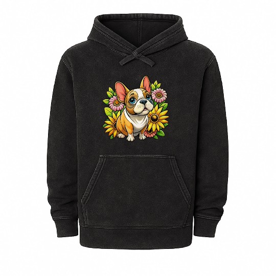 Cute French bulldog Mineral Wash Hoodies