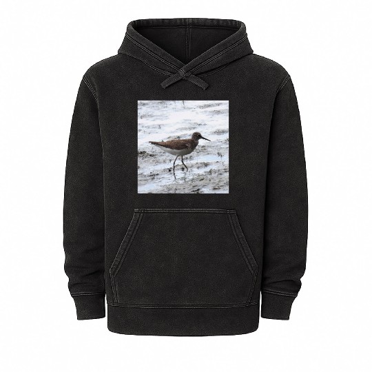 Sandpiper walking along the shore Mineral Wash Hoodies