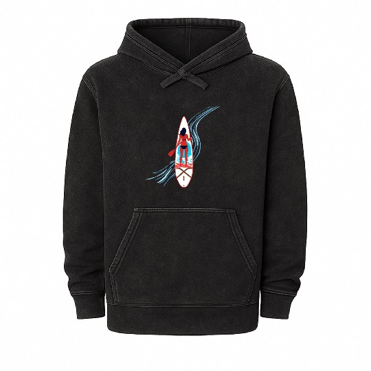 Paddleboard Paradise: A Tropical Escape Mineral Wash Hoodies
