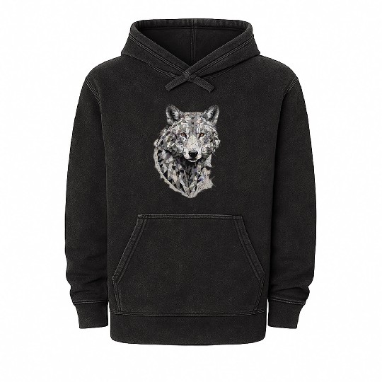 the wolf Mineral Wash Hoodies
