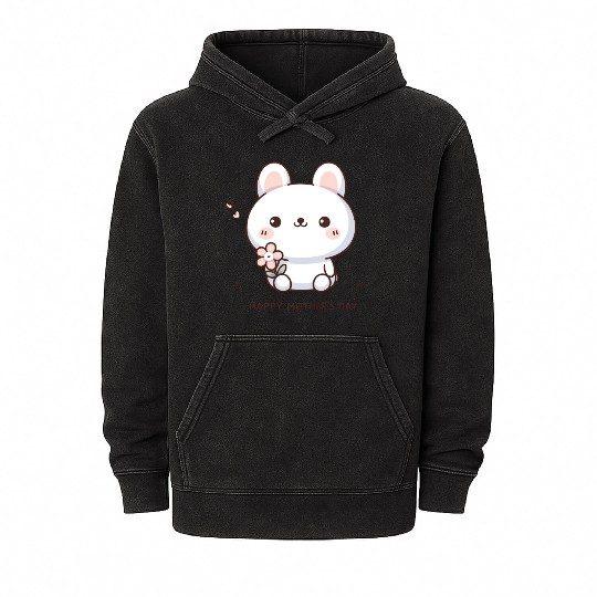 Happy Mother's Day: Cute Bear Celebration Mineral Wash Hoodies