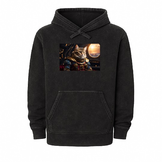 The Feline Space Suit Mineral Wash Hoodies